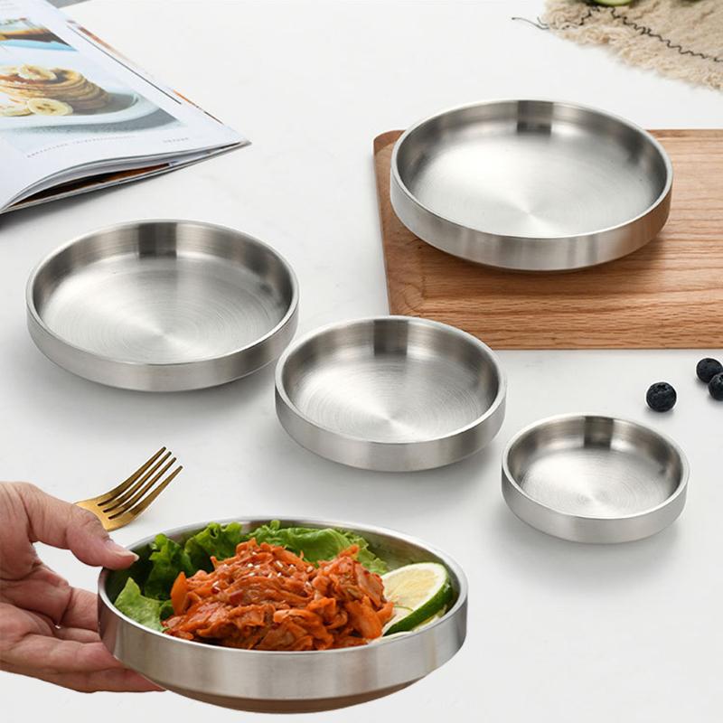 Dim Sum Basket - Plato de acero inoxidable de fondo