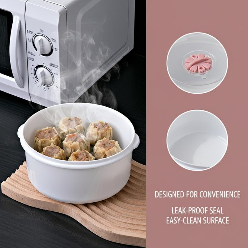 Bao Steamer Bamboo - Olla de arroz para microondas y