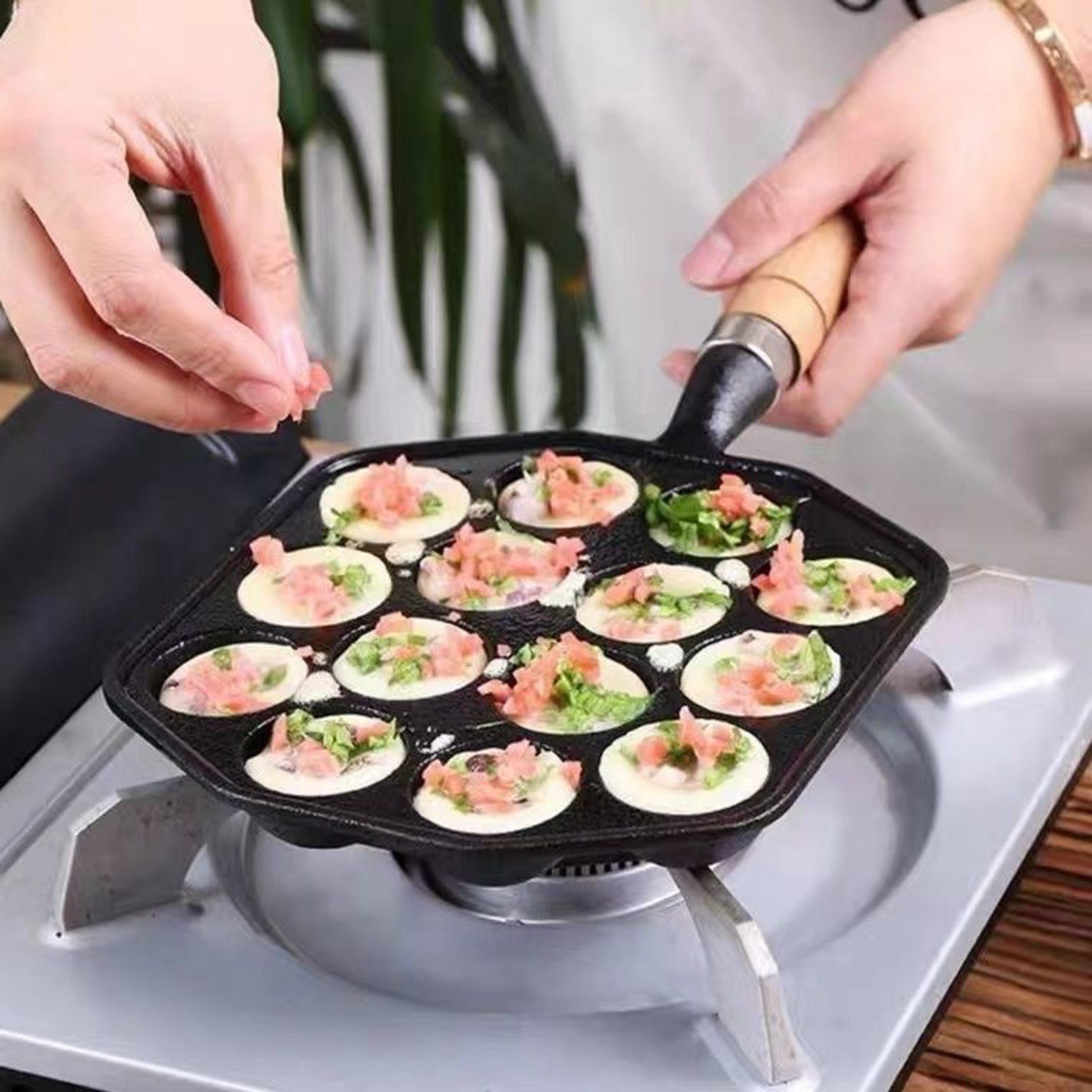 Sartén antiadherente de hierro - Takoyaki Grill Plate reseña y precio